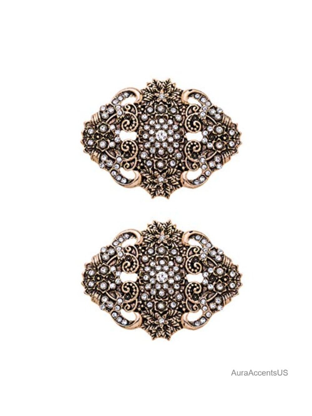 Vintage Rhinestone Shoe Clips for Women Pumps Flats, 2 Pcs Shoe Decoration